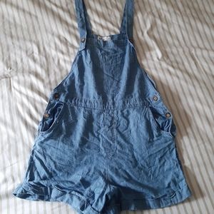 Hollister Linen Overall Shorts